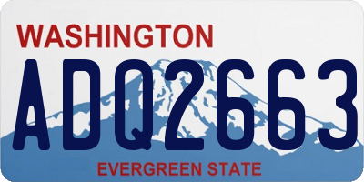 WA license plate ADQ2663