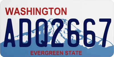 WA license plate ADQ2667
