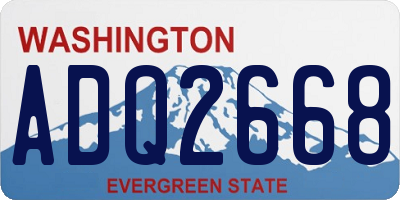 WA license plate ADQ2668