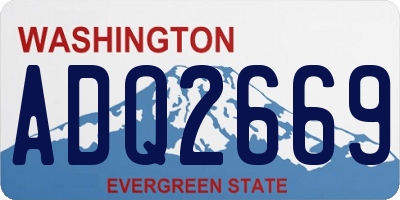 WA license plate ADQ2669