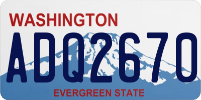 WA license plate ADQ2670