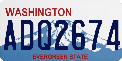 WA license plate ADQ2674