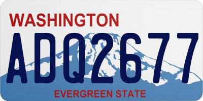 WA license plate ADQ2677