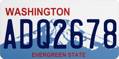 WA license plate ADQ2678