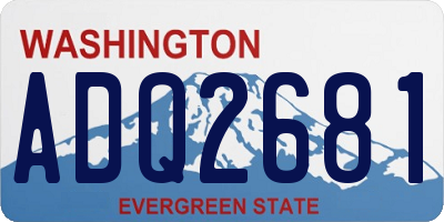 WA license plate ADQ2681