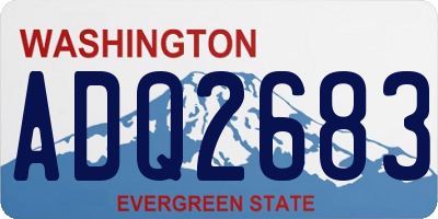 WA license plate ADQ2683