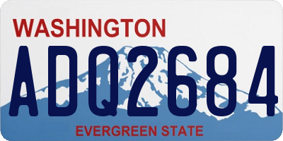 WA license plate ADQ2684