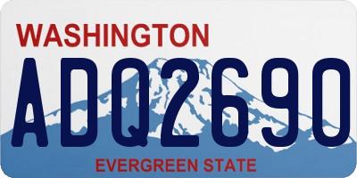 WA license plate ADQ2690