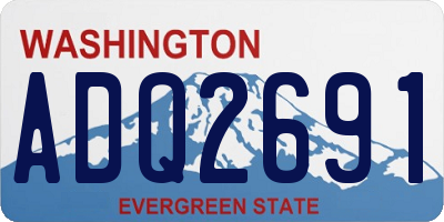 WA license plate ADQ2691