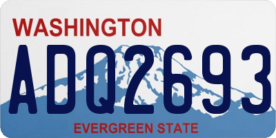WA license plate ADQ2693