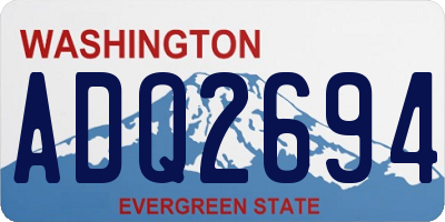 WA license plate ADQ2694