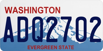WA license plate ADQ2702