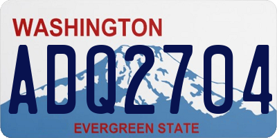 WA license plate ADQ2704