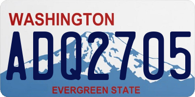 WA license plate ADQ2705