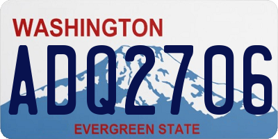 WA license plate ADQ2706
