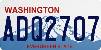 WA license plate ADQ2707
