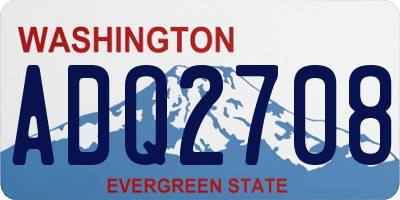WA license plate ADQ2708