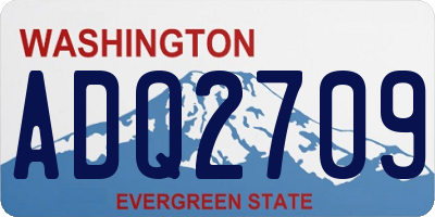 WA license plate ADQ2709