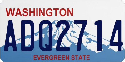 WA license plate ADQ2714