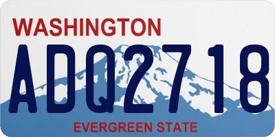 WA license plate ADQ2718