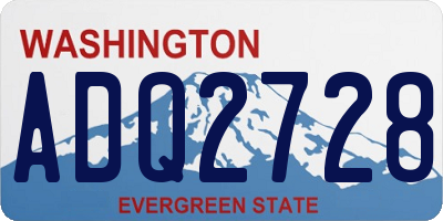WA license plate ADQ2728