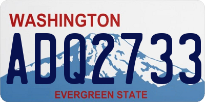 WA license plate ADQ2733