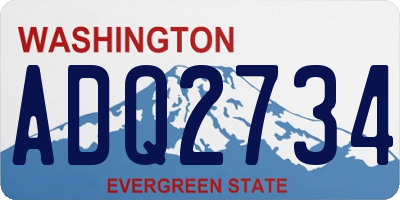 WA license plate ADQ2734