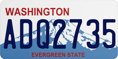 WA license plate ADQ2735