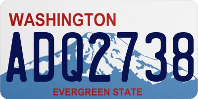 WA license plate ADQ2738