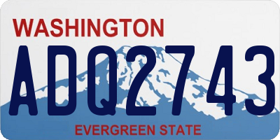 WA license plate ADQ2743