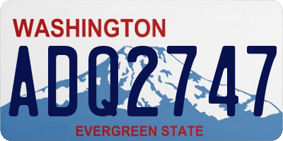 WA license plate ADQ2747