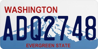 WA license plate ADQ2748