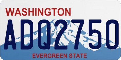 WA license plate ADQ2750