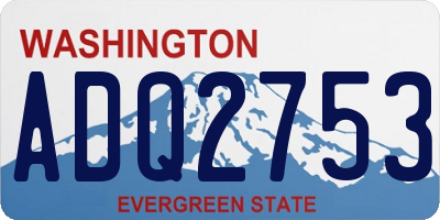 WA license plate ADQ2753