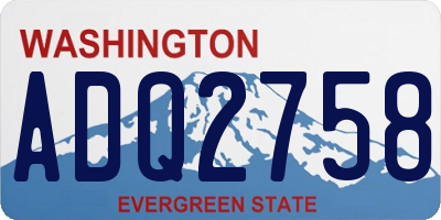 WA license plate ADQ2758