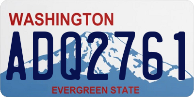WA license plate ADQ2761