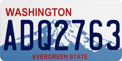 WA license plate ADQ2763