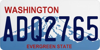 WA license plate ADQ2765