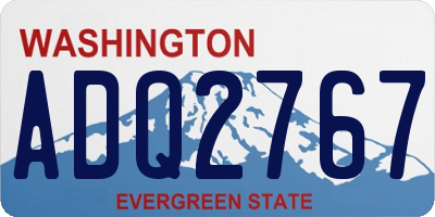 WA license plate ADQ2767