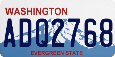 WA license plate ADQ2768