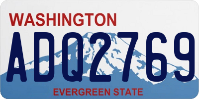 WA license plate ADQ2769