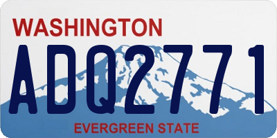 WA license plate ADQ2771