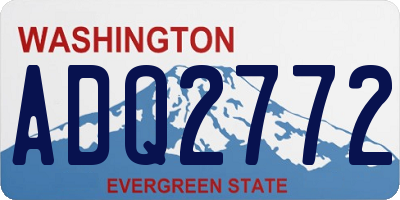 WA license plate ADQ2772