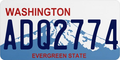 WA license plate ADQ2774