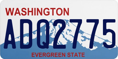 WA license plate ADQ2775