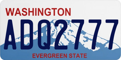 WA license plate ADQ2777