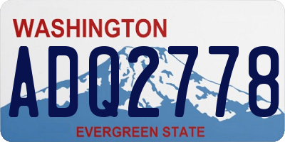 WA license plate ADQ2778