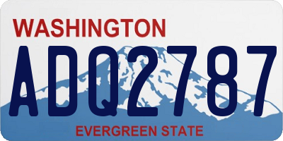 WA license plate ADQ2787