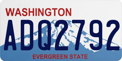 WA license plate ADQ2792