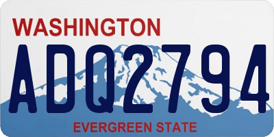 WA license plate ADQ2794
